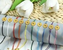 STD/B/BL/1 - Handmade Sunflower Friendship Bracelet