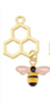 STD/B/C/4/a - Sm Honeybee with 3 Honeycomb Charm with Lobster Clasp