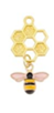 STD/B/C/4/b - Sm Honeybee with Solid Honeycomb Charm with Lobster Clasp