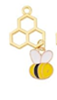 STD/B/C/5/a - Flat Honeybee with 3 Honeycomb Charm with Lobster Clasp.