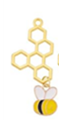 STD/B/C/5/c -  Flat Honeybee with 5 Honeycomb Charm with Lobster Clasp