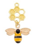 STD/B/C/6/b -  Lge Honeybee with Solid Honeycomb Charm with Lobster Clasp