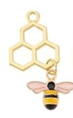 STD/B/NL/4/a - Sm Honeybee with 3 Honeycomb Necklace.