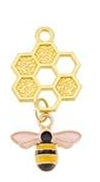 STD/B/NL/4/b - Sm Honeybee with Solid Honeycomb Necklace.