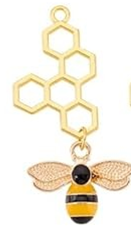 STD/B/NL/4/c - Sm Honeybee with 5 Honeycomb Necklace.