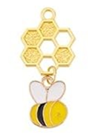 STD/B/NL/5/b - Flat Honeybee with Solid Honeycomb Necklace.