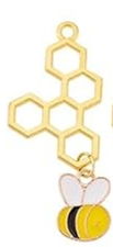 STD/B/NL/5/c - Flat Honeybee with 5 Honeycomb Necklace.