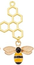 STD/B/NL/6/c - Lge Honeybee with 5 Honeycomb Necklace