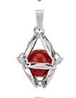 CRY/P/NL/1/d - Natural Gemstones in Cage Necklace - Natural Carnelian