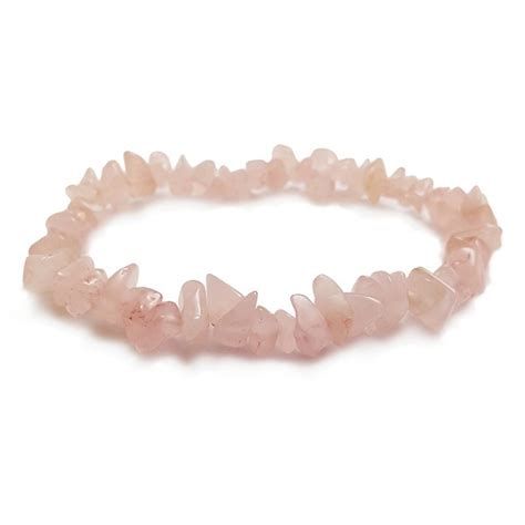 CRY/BL/3 - ROSE QUARTZ CHIP BRACELET