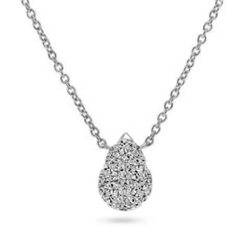 CRY/NL/6 - 925 Silver with Pavé CZ Pear shaped Pendant