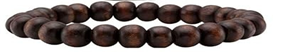 STD/BL/3 - Sandalwood Wooden Beads Elastic Bracelet - small - Dark wood