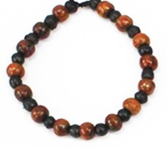 STD/BL/4c - Genuine Wood “Fair Trade” Friends - Dark Blue / Cherrywood Bead