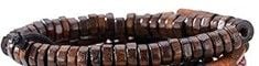 STD/BL/5/c - Dark Cylinder shaped Sandalwoods Beads Bracelet - Medium