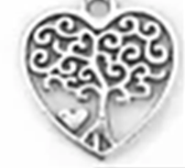 STD/P/1 - Heart shaped "Tree Of Life" Pendant Charm.