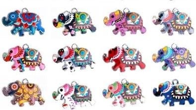 STD/P/2   Colourful Elephant Pendant Charms