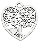 STD/P/1 - Heart shaped Tree Of Life Pendant Earrings