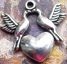 STD/P/NL/6  - “Love Birds” Charms Pendant Necklace