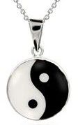 STD/SET/5  925 Sterling Silver round Pendant Mother of Pearl  “Ying-Yang” & MATCHING Drop Earrings