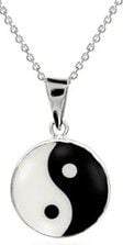 STD/SET/5  925 Sterling Silver round Pendant Mother of Pearl  “Ying-Yang” & MATCHING Drop Earrings