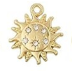 STD/G/P/1/A5 - Small Gold Sun with Rays & CZ Inlay Pendant - NL or ER