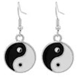 CRY/ER/4 -  925 Sterling Silver “Yin-Yang” Black and White Mother of Pearl inlay Drop Earrings