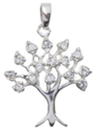 CRY/NL11 - 925 Sterling Silver CZ “Tree of Life” Pendant Necklace