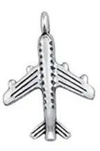 STD/AP1/C/6 - Tibetan Silver Aircraft Charm – Small 4 engine/Passenger Plane