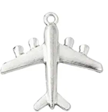 STD/AP1/C/8 - Tibetan Silver Aircraft Charm – Lge. 4 engine/split tail