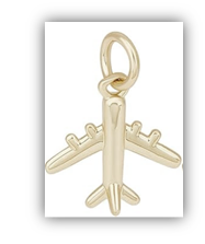 STD/AP2/C/b - Small 14ct Gold Plated Airplane Charm