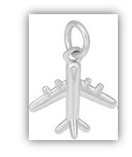 STD/AP2/C/a Platinum Plated Airplane Charm