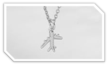 STD/AP2/NL - Platinum Plated Airplane Necklace