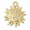 STD/G/P1/ER/A5 - Small Gold Sun with Rays & CZ Inlay Pendant Earrings