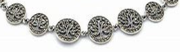 CRY/BL14 - Round “Tree of Life” with Marcasite Inlay Bracelet.