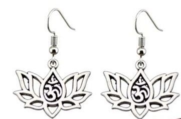 STD/ER/7 - “Lotus Flower” with Om symbol in centre Earrings.