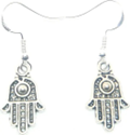 STD/ER11 - Small Hand of Fatima Silver Bead in palm Earrings