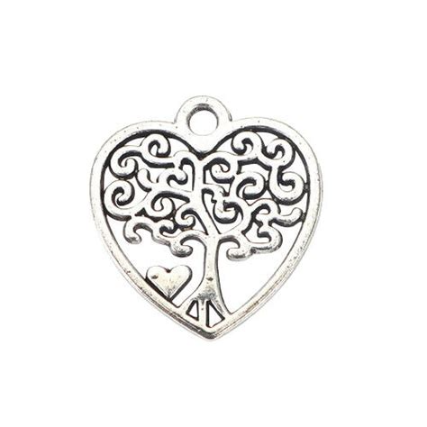 STD/P/1 - Heart shaped "Tree Of Life" Pendant Charm.