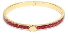 STD/G/BL-BA/1 - Gold plated Push Hinged Bangle with Red Glitter.