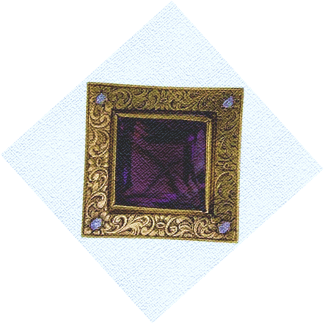 CLIP/ER/7  - Vintage Gold Square Engraved with Amethyst inlay Clip On Earrings.
