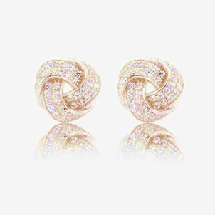 CLIP/ER/9 - Gold with CZ Knot style Clip-On Earrings