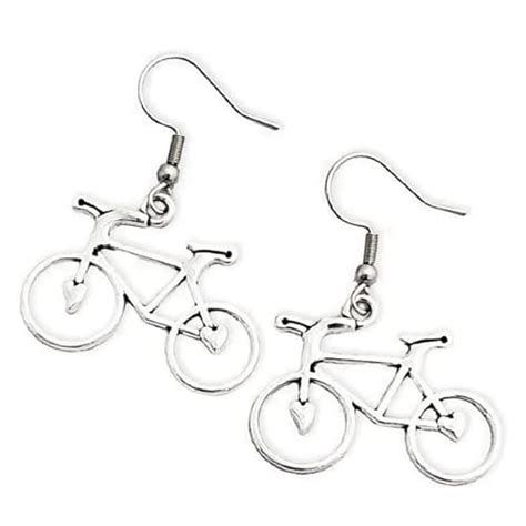 STD/BIKE/E2/EARRING-Cycle With Heart Earrings