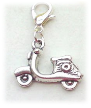 STD/MOP/B2/CHARM - Tibetan Silver Moped Charm