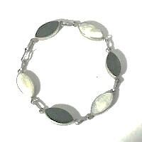 CRY/BL/6 - Sterling Silver Onyx and CZ Bracelet