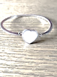 CRY/BL17/BAN- 925 Sterling Silver Bangle with MOP/Scroll design Heart central clasp