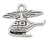 STD/AP/ER/2 - Tibetan Silver Helicopter Charm Earring