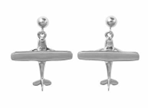 STD/AP/ER/3  - Tibetan Silver Airplane Charm – Small - no engine Earring