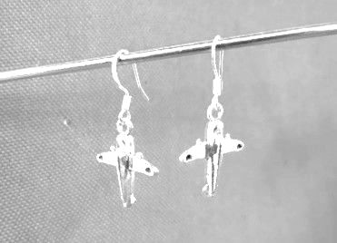 STD/AP/ER/5 - Tibetan Silver Aircraft – Small 2 engine Earring