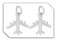 STD/AP2/ER/P - Unique Platinum Plated Airplane Earring