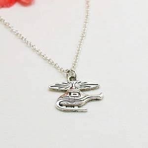STD/AP/NL/2 - Tibetan Silver Helicopter Charm – Lge Propellers Necklace