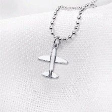 STD/AP/NL/3  - Tibetan Silver Airplane Charm – Small Necklace